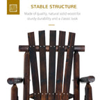 Fauteuil à bascule Outsunny Adirondack rustique d'extérieur, rocking chair de patio en bois de sapin au design bûche à lattes pour la détente sur la véranda ou dans le jardin