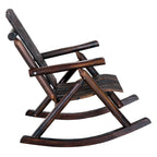 Fauteuil à bascule Outsunny Adirondack rustique d'extérieur, rocking chair de patio en bois de sapin au design bûche à lattes pour la détente sur la véranda ou dans le jardin