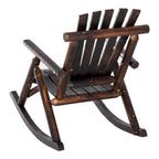 Fauteuil à bascule Outsunny Adirondack rustique d'extérieur, rocking chair de patio en bois de sapin au design bûche à lattes pour la détente sur la véranda ou dans le jardin