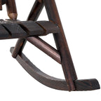 Fauteuil à bascule Outsunny Adirondack rustique d'extérieur, rocking chair de patio en bois de sapin au design bûche à lattes pour la détente sur la véranda ou dans le jardin