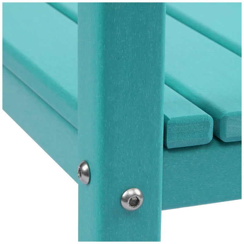 Table carrée d'extérieur Polytrends Laguna en PEHD toutes saisons à deux étagères pour patio