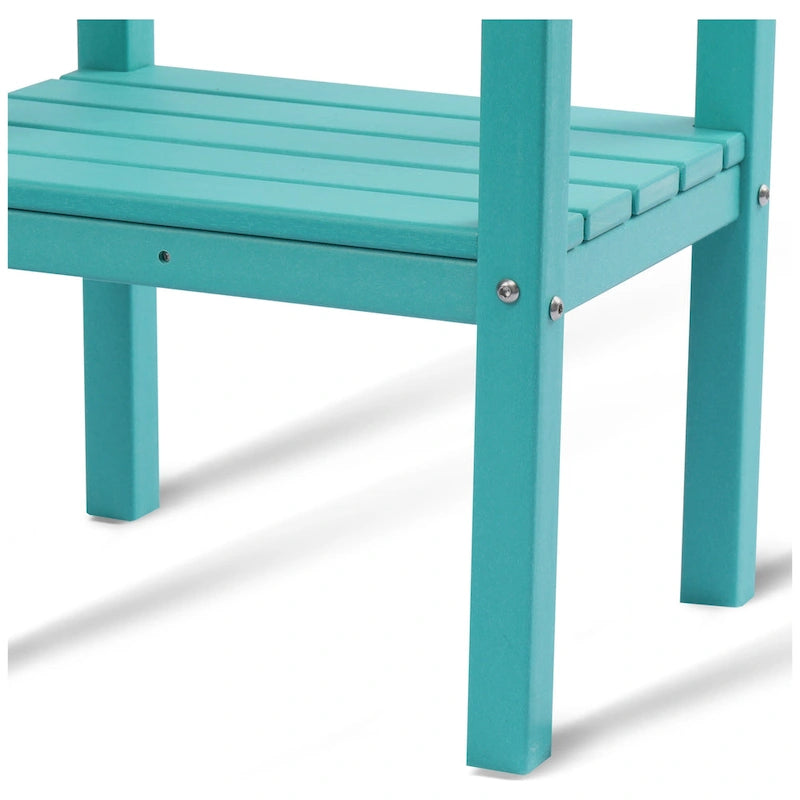 Table carrée d'extérieur Polytrends Laguna en PEHD toutes saisons à deux étagères pour patio