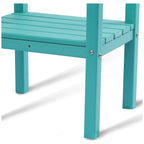 Table carrée d'extérieur Polytrends Laguna en PEHD toutes saisons à deux étagères pour patio
