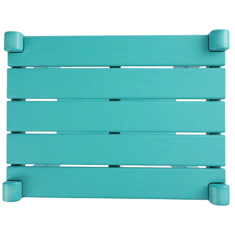 Table carrée d'extérieur Polytrends Laguna en PEHD toutes saisons à deux étagères pour patio