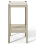 Table carrée d'extérieur Polytrends Laguna en PEHD toutes saisons à deux étagères pour patio