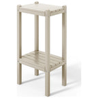 Table carrée d'extérieur Polytrends Laguna en PEHD toutes saisons à deux étagères pour patio