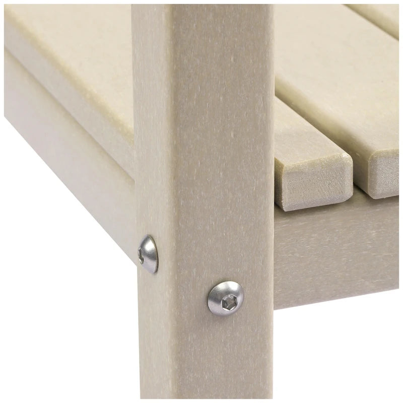Table carrée d'extérieur Polytrends Laguna en PEHD toutes saisons à deux étagères pour patio