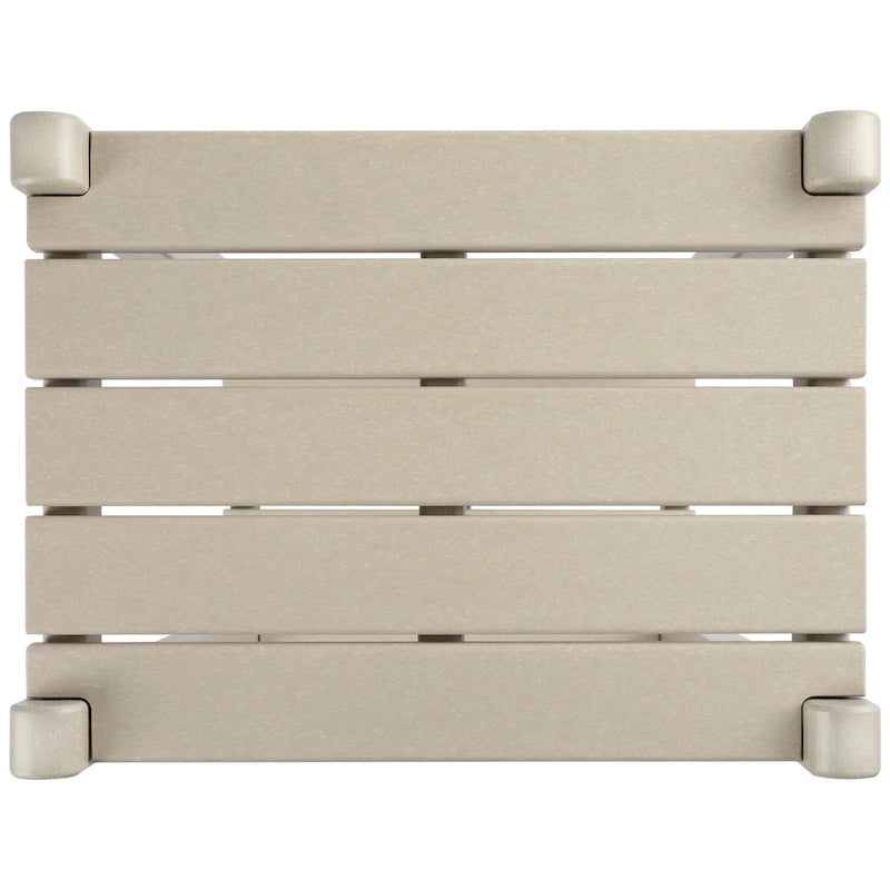 Table carrée d'extérieur Polytrends Laguna en PEHD toutes saisons à deux étagères pour patio