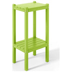 Table carrée d'extérieur Polytrends Laguna en PEHD toutes saisons à deux étagères pour patio