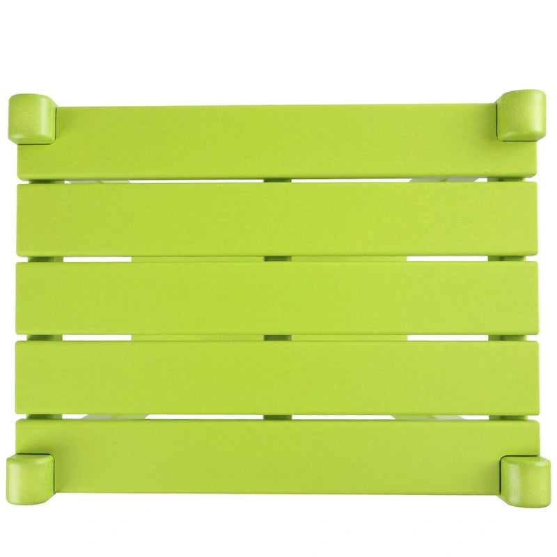 Table carrée d'extérieur Polytrends Laguna en PEHD toutes saisons à deux étagères pour patio
