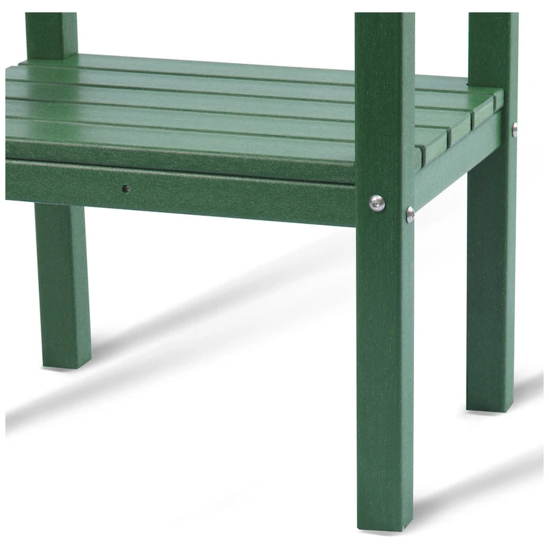 Table carrée d'extérieur Polytrends Laguna en PEHD toutes saisons à deux étagères pour patio