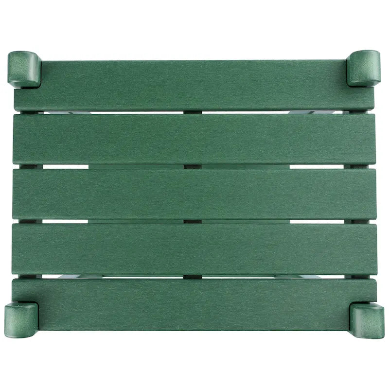 Table carrée d'extérieur Polytrends Laguna en PEHD toutes saisons à deux étagères pour patio