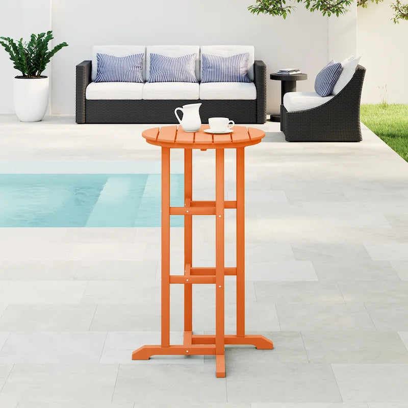 Polytrends Laguna Table de bar bistrot ronde 24'' d'extérieur en PEHD tout temps