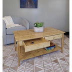 Table basse en bambou massif avec tiroirs