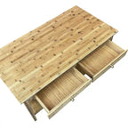 Table basse en bambou massif avec tiroirs