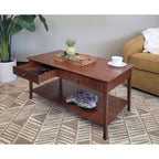 Table basse en bambou massif avec tiroirs