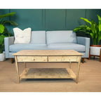 Table basse en bambou massif avec tiroirs