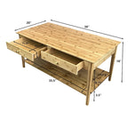 Table basse en bambou massif avec tiroirs
