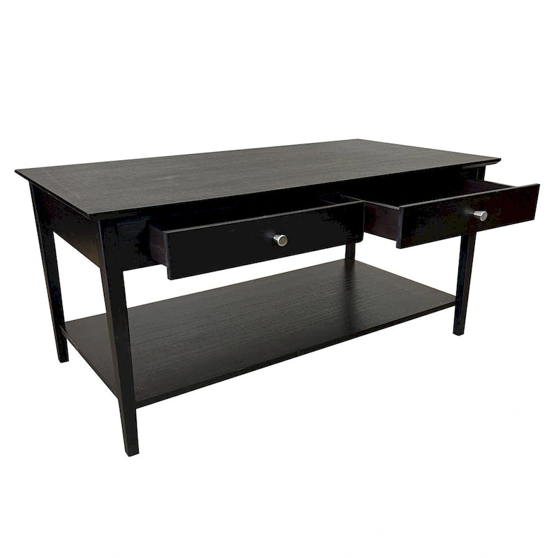 Table basse en bambou massif avec tiroirs