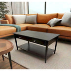 Table basse en bambou massif avec tiroirs