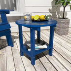 WINSOON Tables d'appoint rondes extérieures à 2 niveaux HIPS tout temps Tables Adirondack