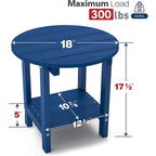 WINSOON Tables d'appoint rondes extérieures à 2 niveaux HIPS tout temps Tables Adirondack