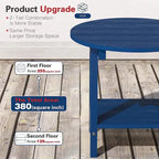 WINSOON Tables d'appoint rondes extérieures à 2 niveaux HIPS tout temps Tables Adirondack