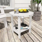 WINSOON Tables d'appoint rondes extérieures à 2 niveaux HIPS tout temps Tables Adirondack