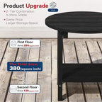 WINSOON Tables d'appoint rondes extérieures à 2 niveaux HIPS tout temps Tables Adirondack