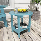 WINSOON Tables d'appoint rondes extérieures à 2 niveaux HIPS tout temps Tables Adirondack