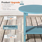 WINSOON Tables d'appoint rondes extérieures à 2 niveaux HIPS tout temps Tables Adirondack