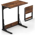 Table d'appoint pliante en C de 24 pouces, petite table de canapé pour ordinateur portable