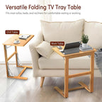 Table d'appoint pliante en C de 24 pouces, petite table de canapé pour ordinateur portable