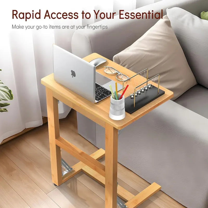 Table d'appoint pliante en C de 24 pouces, petite table de canapé pour ordinateur portable