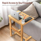 Table d'appoint pliante en C de 24 pouces, petite table de canapé pour ordinateur portable