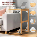 Table d'appoint pliante en C de 24 pouces, petite table de canapé pour ordinateur portable