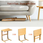 Table d'appoint pliante en C de 24 pouces, petite table de canapé pour ordinateur portable