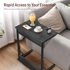Table d'appoint pliante en C de 24 pouces, petite table de canapé pour ordinateur portable