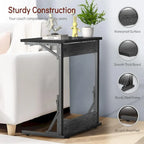 Table d'appoint pliante en C de 24 pouces, petite table de canapé pour ordinateur portable