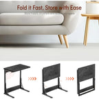 Table d'appoint pliante en C de 24 pouces, petite table de canapé pour ordinateur portable