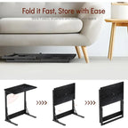 Table d'appoint pliante en C de 24 pouces, petite table de canapé pour ordinateur portable