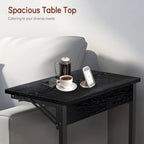 Table d'appoint pliante en C de 24 pouces, petite table de canapé pour ordinateur portable