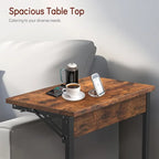 Table d'appoint pliante en C de 24 pouces, petite table de canapé pour ordinateur portable