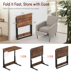 Table d'appoint pliante en C de 24 pouces, petite table de canapé pour ordinateur portable