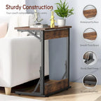 Table d'appoint pliante en C de 24 pouces, petite table de canapé pour ordinateur portable