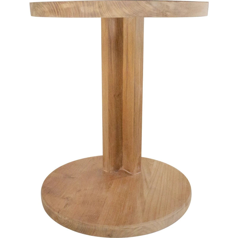 Table d'appoint en teck naturel de style nordique en forme de C - 16X16
