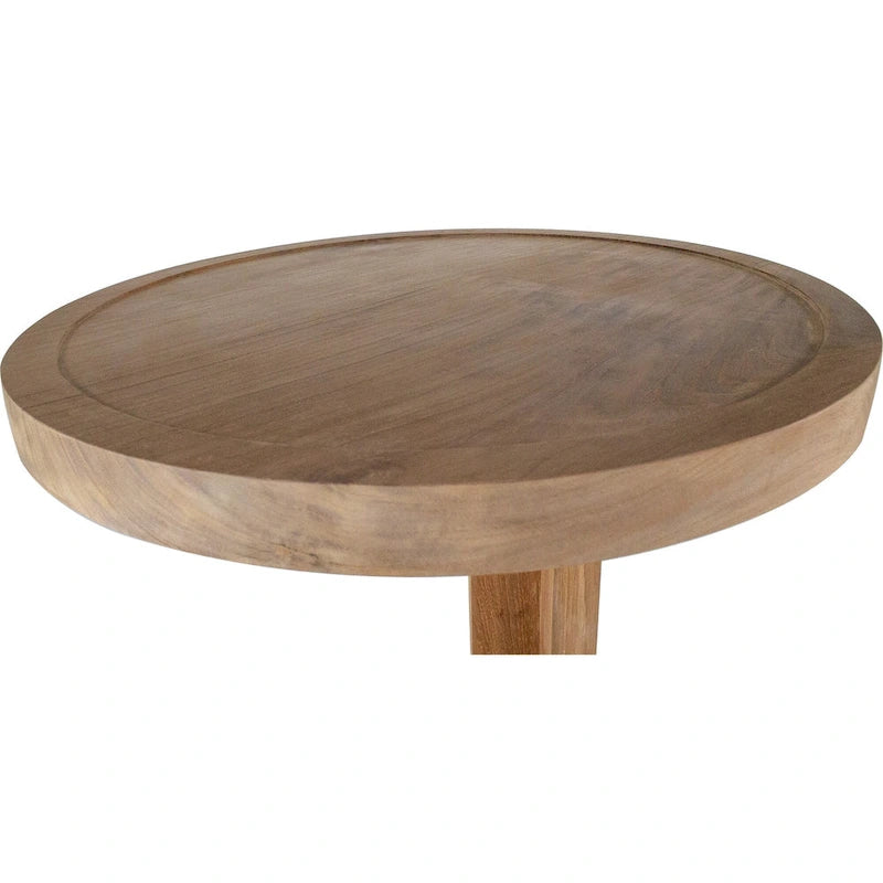 Table d'appoint en teck naturel de style nordique en forme de C - 16X16