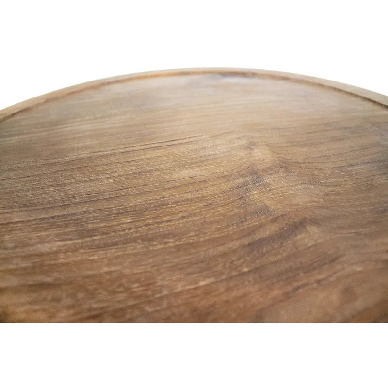 Table d'appoint en teck naturel de style nordique en forme de C - 16X16