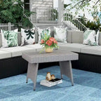 Table pliante escamotable réglable en osier Peader Outdoor