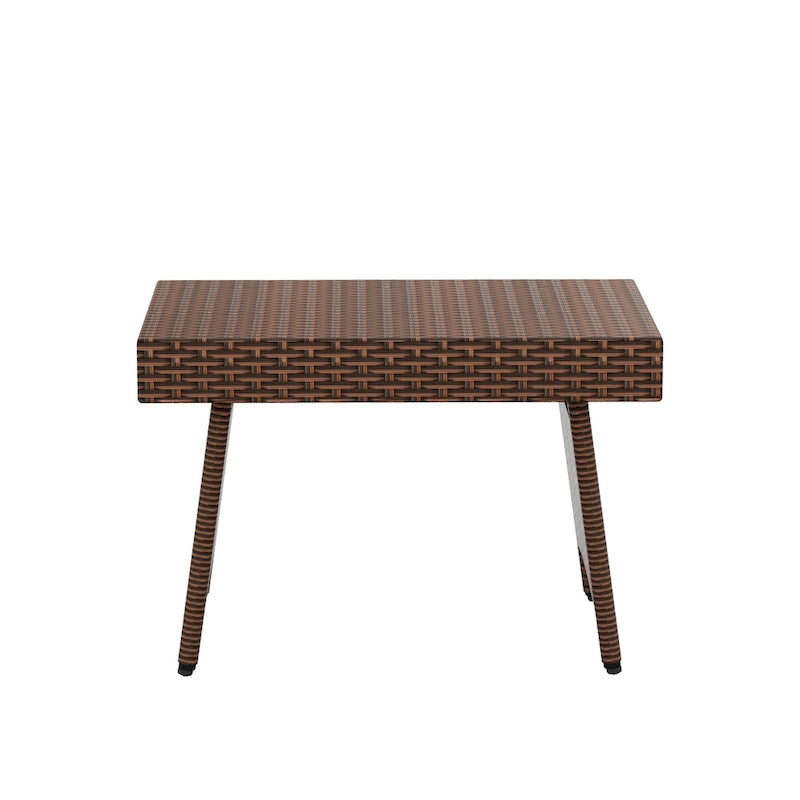Table pliante escamotable réglable en osier Peader Outdoor